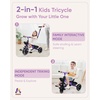 image:imageKRIDDO 2in1 Toddler Tricycle for Ages 18 Months to 5 Years Old  Extended Push Handle for Effortless Push Gift Trike for Toddler 3 to 5 Year Kids Tricycle with Foldable Front Footrest PinkPurple