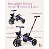 image:imageKRIDDO 2in1 Toddler Tricycle for Ages 18 Months to 5 Years Old  Extended Push Handle for Effortless Push Gift Trike for Toddler 3 to 5 Year Kids Tricycle with Foldable Front Footrest PinkPurple