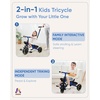 image:imageKRIDDO 2in1 Toddler Tricycle for Ages 18 Months to 5 Years Old  Extended Push Handle for Effortless Push Gift Trike for Toddler 3 to 5 Year Kids Tricycle with Foldable Front Footrest PinkBlue