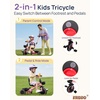 image:imageKRIDDO 2in1 Tricycle for Toddlers 155 Years Push Tricycle with Parent Steering amp Detachable Handle 9Stage Adjustable Handlebar Toddler Trike with Safety Belt Clutch Pedals amp Dual Baskets GNPink