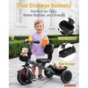 image:imageKRIDDO 2in1 Tricycle for Toddlers 155 Years Push Tricycle with Parent Steering amp Detachable Handle 9Stage Adjustable Handlebar Toddler Trike with Safety Belt Clutch Pedals amp Dual Baskets GNGrey