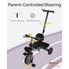 image:imageKRIDDO 2in1 Tricycle for Toddlers 155 Years Push Tricycle with Parent Steering amp Detachable Handle 9Stage Adjustable Handlebar Toddler Trike with Safety Belt Clutch Pedals amp Dual Baskets GNGrey