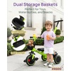 image:imageKRIDDO 2in1 Tricycle for Toddlers 155 Years Push Tricycle with Parent Steering amp Detachable Handle 9Stage Adjustable Handlebar Toddler Trike with Safety Belt Clutch Pedals amp Dual Baskets GNGreen