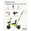image:imageKRIDDO 2in1 Tricycle for Toddlers 155 Years Push Tricycle with Parent Steering amp Detachable Handle 9Stage Adjustable Handlebar Toddler Trike with Safety Belt Clutch Pedals amp Dual Baskets GNGreen