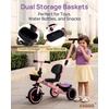 image:imageKRIDDO 2in1 Tricycle for Toddlers 155 Years Push Tricycle with Parent Steering amp Detachable Handle 9Stage Adjustable Handlebar Toddler Trike with Safety Belt Clutch Pedals amp Dual Baskets GNPink