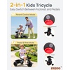 image:imageKRIDDO 2in1 Tricycle for Toddlers 155 Years Push Tricycle with Parent Steering amp Detachable Handle 9Stage Adjustable Handlebar Toddler Trike with Safety Belt Clutch Pedals amp Dual Baskets GNGrey