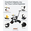 image:imageKRIDDO 2in1 Tricycle for Toddlers 155 Years Push Tricycle with Parent Steering amp Detachable Handle 9Stage Adjustable Handlebar Toddler Trike with Safety Belt Clutch Pedals amp Dual Baskets GNGrey