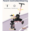 image:imageKRIDDO 2in1 Tricycle for Toddlers 155 Years Push Tricycle with Parent Steering amp Detachable Handle 9Stage Adjustable Handlebar Toddler Trike with Safety Belt Clutch Pedals amp Dual Baskets GNPink