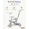 image:imageKRIDDO 2in1 Tricycle for Toddlers 155 Years Push Tricycle with Parent Steering amp Detachable Handle 9Stage Adjustable Handlebar Toddler Trike with Safety Belt Clutch Pedals amp Dual Baskets GNGreen