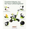 image:imageKRIDDO 2in1 Tricycle for Toddlers 155 Years Push Tricycle with Parent Steering amp Detachable Handle 9Stage Adjustable Handlebar Toddler Trike with Safety Belt Clutch Pedals amp Dual Baskets GNGreen