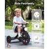image:imageKRIDDO Kids 12 Inch Tricycle With Puncture Free Wheels Front Light Adjustable Seat  Gift for 25 Year Olds BlueBlack Led