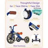 image:imageKRIDDO Kids 12 Inch Tricycle With Puncture Free Wheels Front Light Adjustable Seat  Gift for 25 Year Olds BlueBlue