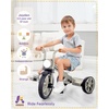 image:imageKRIDDO Kids 12 Inch Tricycle With Puncture Free Wheels Front Light Adjustable Seat  Gift for 25 Year Olds BlueCement Grey