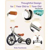 image:imageKRIDDO Kids 12 Inch Tricycle With Puncture Free Wheels Front Light Adjustable Seat  Gift for 25 Year Olds BlueCement Grey