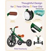 image:imageKRIDDO Kids 12 Inch Tricycle With Puncture Free Wheels Front Light Adjustable Seat  Gift for 25 Year Olds BlueGreen