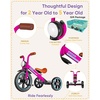 image:imageKRIDDO Kids 12 Inch Tricycle With Puncture Free Wheels Front Light Adjustable Seat  Gift for 25 Year Olds BluePink