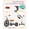 image:imageKRIDDO Kids 12 Inch Tricycle With Puncture Free Wheels Front Light Adjustable Seat  Gift for 25 Year Olds BlueWhite