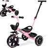 image:imageKRIDDO 2in1 Toddler Tricycle for Ages 18 Months to 5 Years Old  Extended Push Handle for Effortless Push Gift Trike for Toddler 3 to 5 Year Kids Tricycle with Foldable Front Footrest PinkPink
