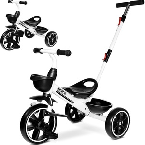 image:imageKRIDDO 2in1 Toddler Tricycle for Ages 18 Months to 5 Years Old  Extended Push Handle for Effortless Push Gift Trike for Toddler 3 to 5 Year Kids Tricycle with Foldable Front Footrest PinkWhite