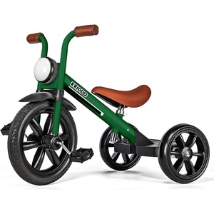 image:imageKRIDDO Kids 12 Inch Tricycle With Puncture Free Wheels Front Light Adjustable Seat  Gift for 25 Year Olds BlueGreen