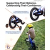 image:imageKRIDDO 1416 Inch Kids Bike for Ages 38 Boys and Girls Bicycle with Removable Training Wheels Bicycle for Kids with Hand Brake amp Coaster Brake Adjustable Height DIY Name PlateBlue